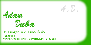 adam duba business card