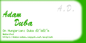 adam duba business card